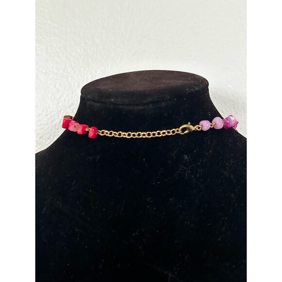 Handmade Wirewrapped Rainbow Dyed Crystal Quartz Completely Adjustable Necklace - Picture 4 of 4